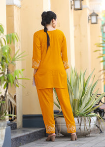 Rayon Embroidered Tunic &Trousers co- ords